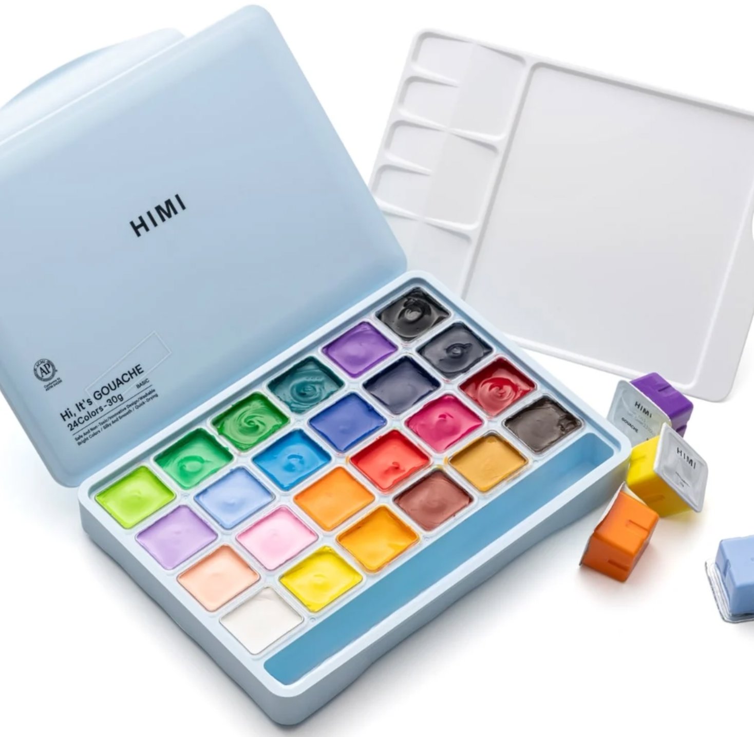 HIMI Jelly Cup Gouache Sada 24 Colours, Ice Blue Case Edition