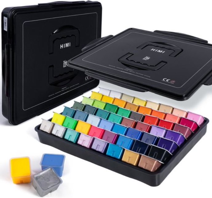 HIMI Jelly Cup Gouache Sada 56 Colours, Black Case Edition