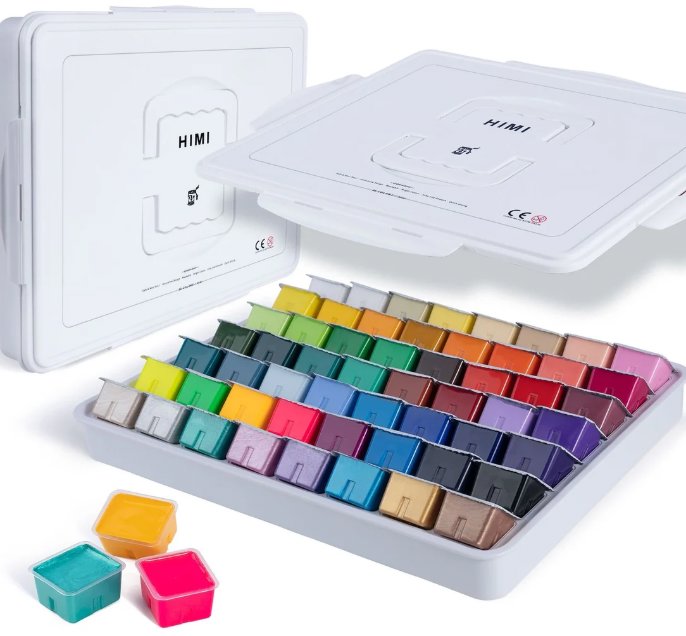 HIMI Jelly Cup Gouache Sada 56 Colours, White Case Edition