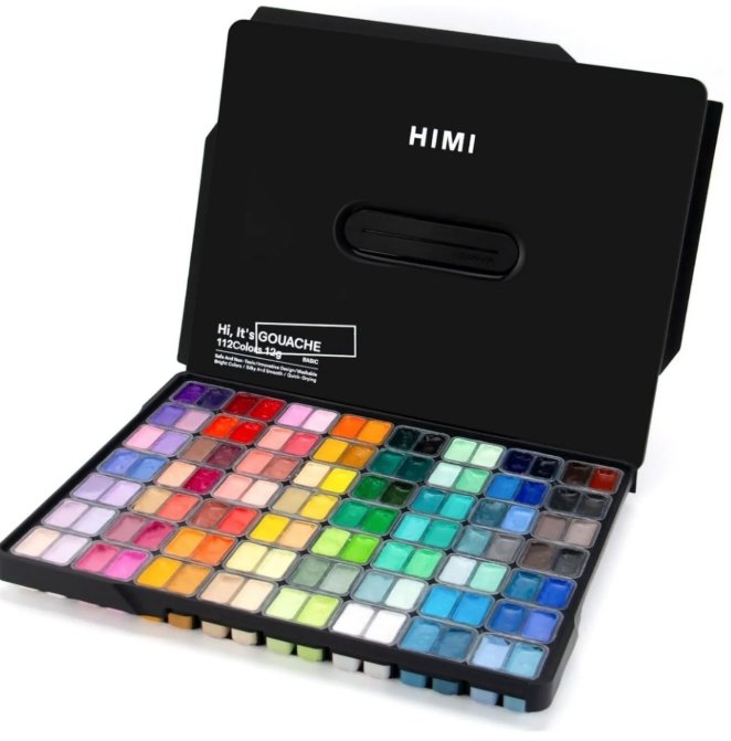 HIMI Twin Cup Gouache Sada 112 Colours, Black Edition