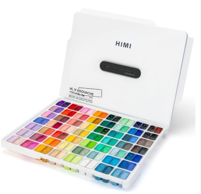 HIMI Twin Cup Gouache Sada 112 Colours, White Edition