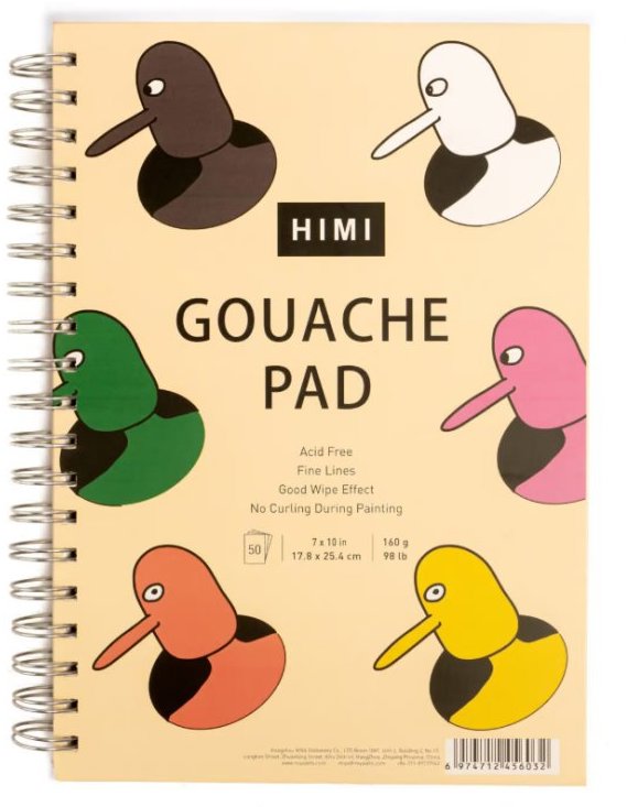 HIMI Gouache Pad na maľbu gvašom, krúžkový, 18 × 25 cm, 50 listov