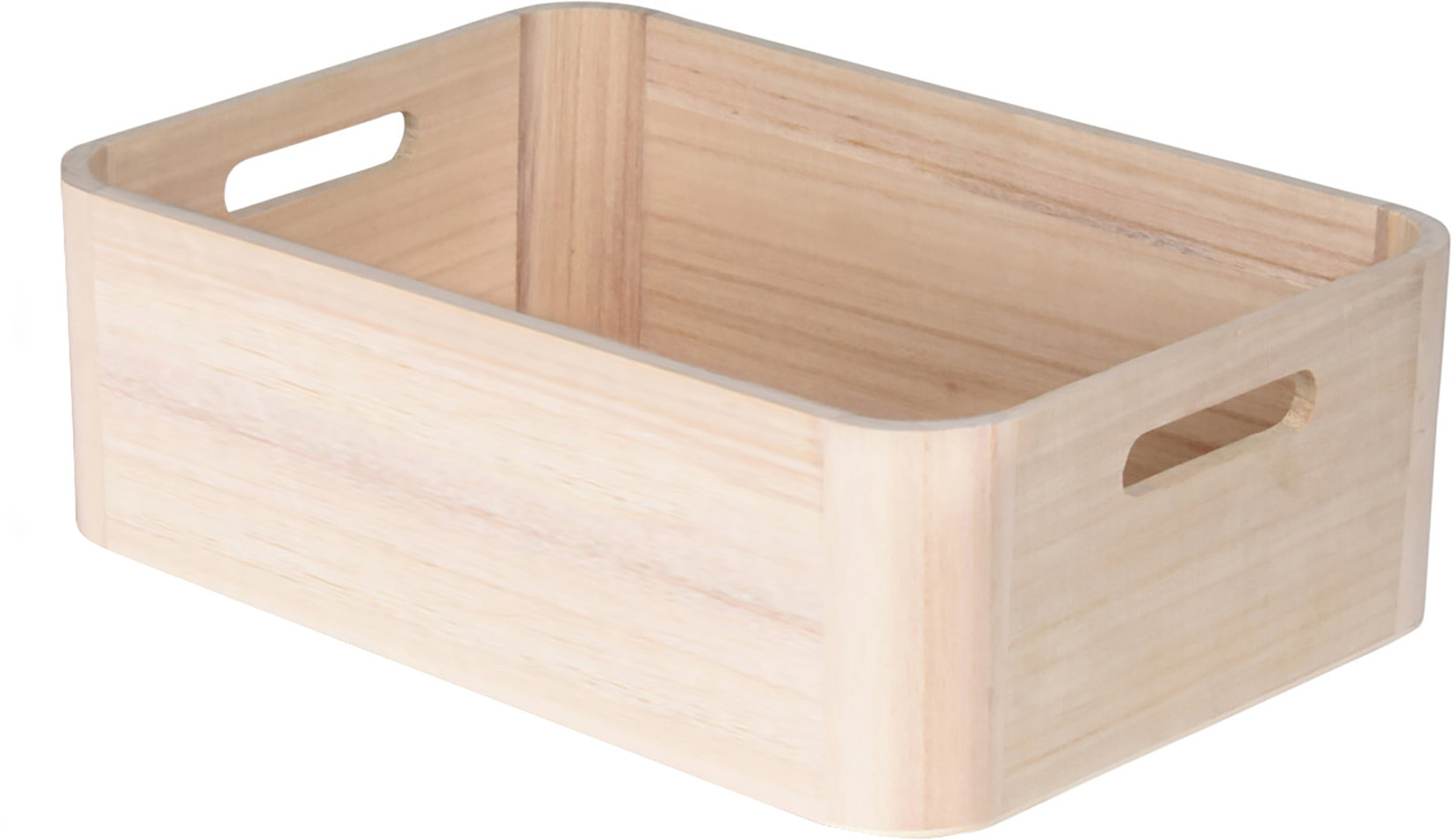 H & L Úložná krabica WoodyBox L, svetlé drevo, 36 × 26 × 12 cm