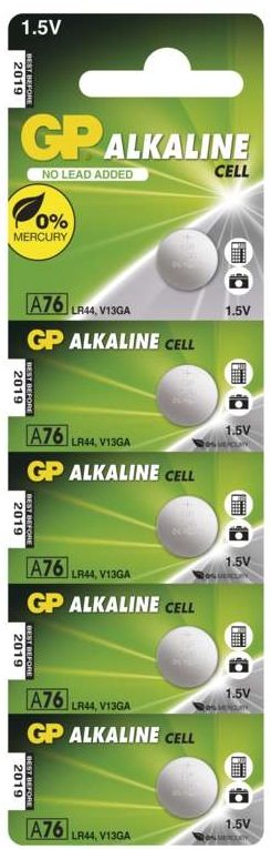 GP LR44 (A76) alkalická 5 ks v blistri