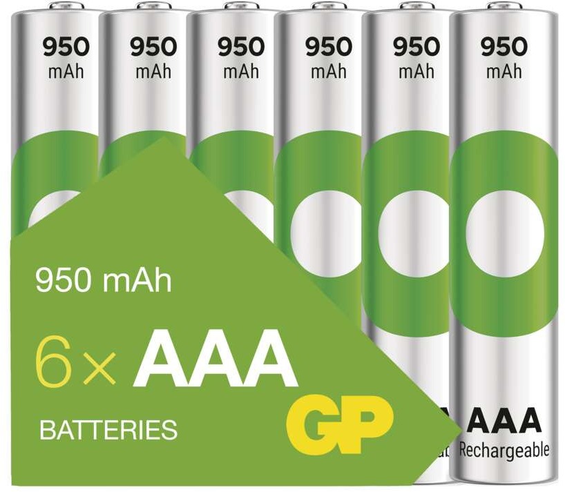 GP Nabíjateľná batéria ReCyko 950 AAA (HR03), 6 ks