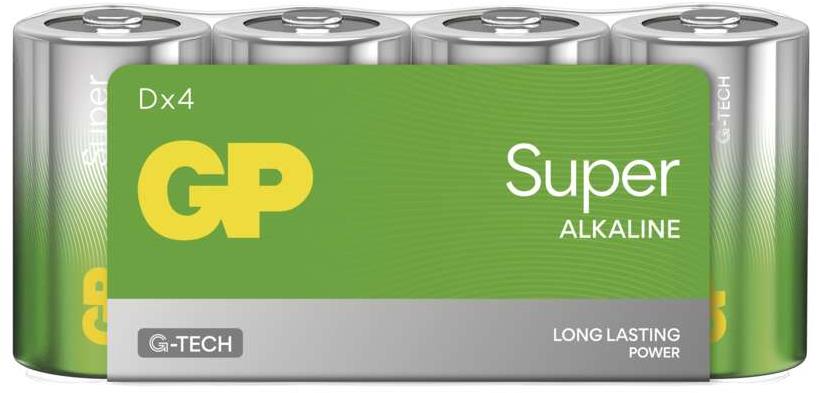 GP Alkalická batéria Super D (LR20), 4 ks