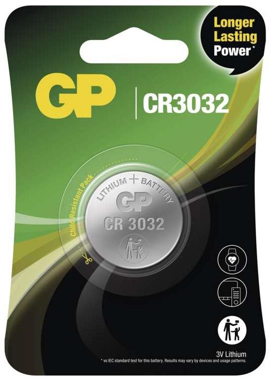 GP Lítiová gombíková batéria CR3032, 1 ks