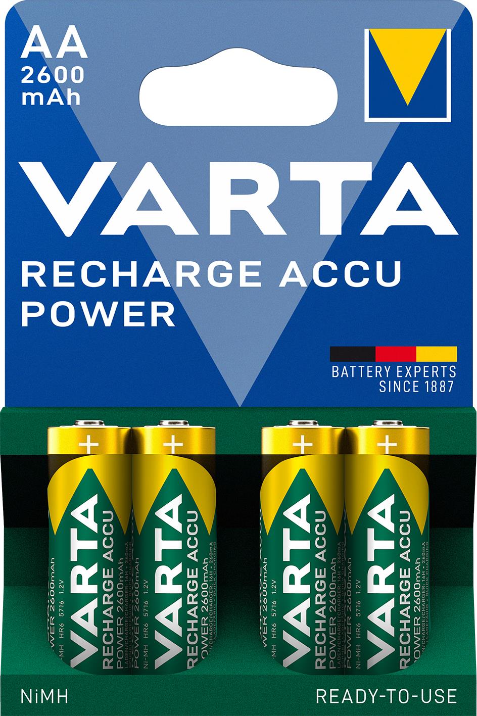VARTA Power Accu, AA ceruzkové NiMH 2600 mAh, 4 ks