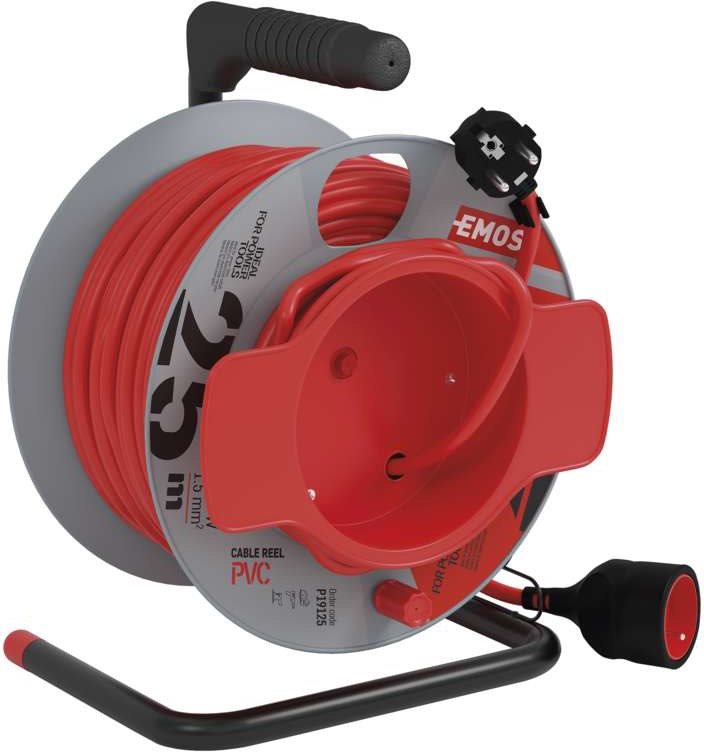 EMOS PVC predlžovací kábel na bubne – spojka, 25 m, 1,5 mm2