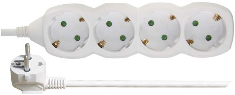 EMOS Predlžovací kábel SCHUKO – 4 zásuvky, 5 m, 1,5 mm2