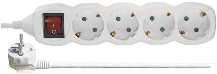 EMOS Predlžovací kábel SCHUKO s vypínačom – 4 zásuvky, 3 m, 1,5 mm2