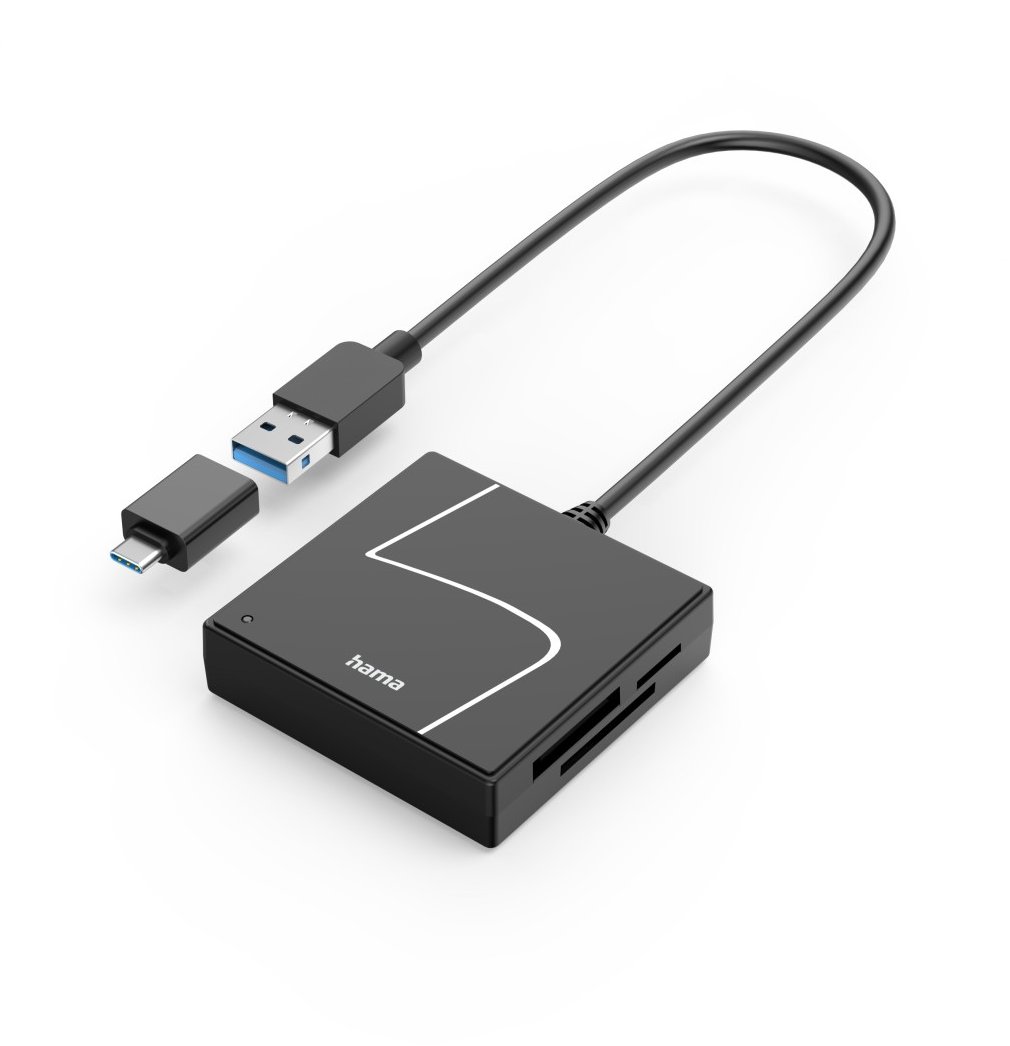 Hama čtečka karet USB 3.2 Gen1, USB-A, USB-C adaptér, SD/CF/MS
