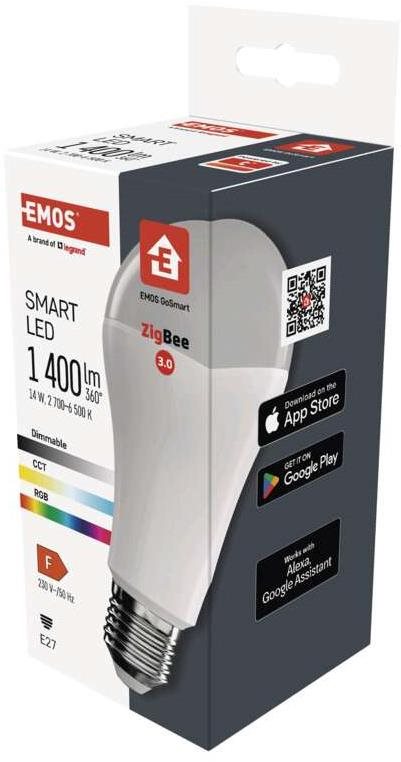EMOS GoSmart A65 E27 14 W (94 W) 1400 lm RGB stmievateľná Zigbee