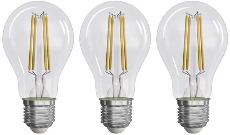 EMOS Filament A60 A CLASS / E27 / 5 W (75 W) / 1 060 lm / neutrálna biela, 3 ks