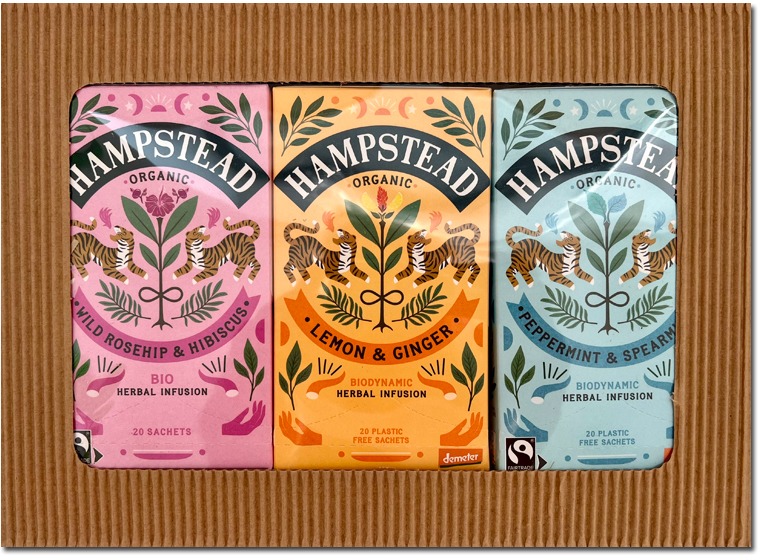 Hampstead Tea BIO Darčekový balíček výber bylinných čajov 3× 20 ks