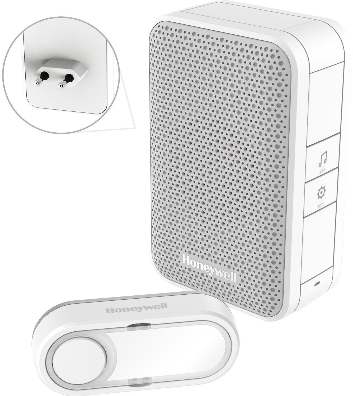 Honeywell DC312SP2USB bezdrôtový zvonček Series 3, 6 melódií, základňa do zásuvky s USB nabíjačkou