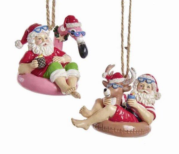 KURT ADLER Vianočná ozdoba – Santa na kruhu, 1 ks