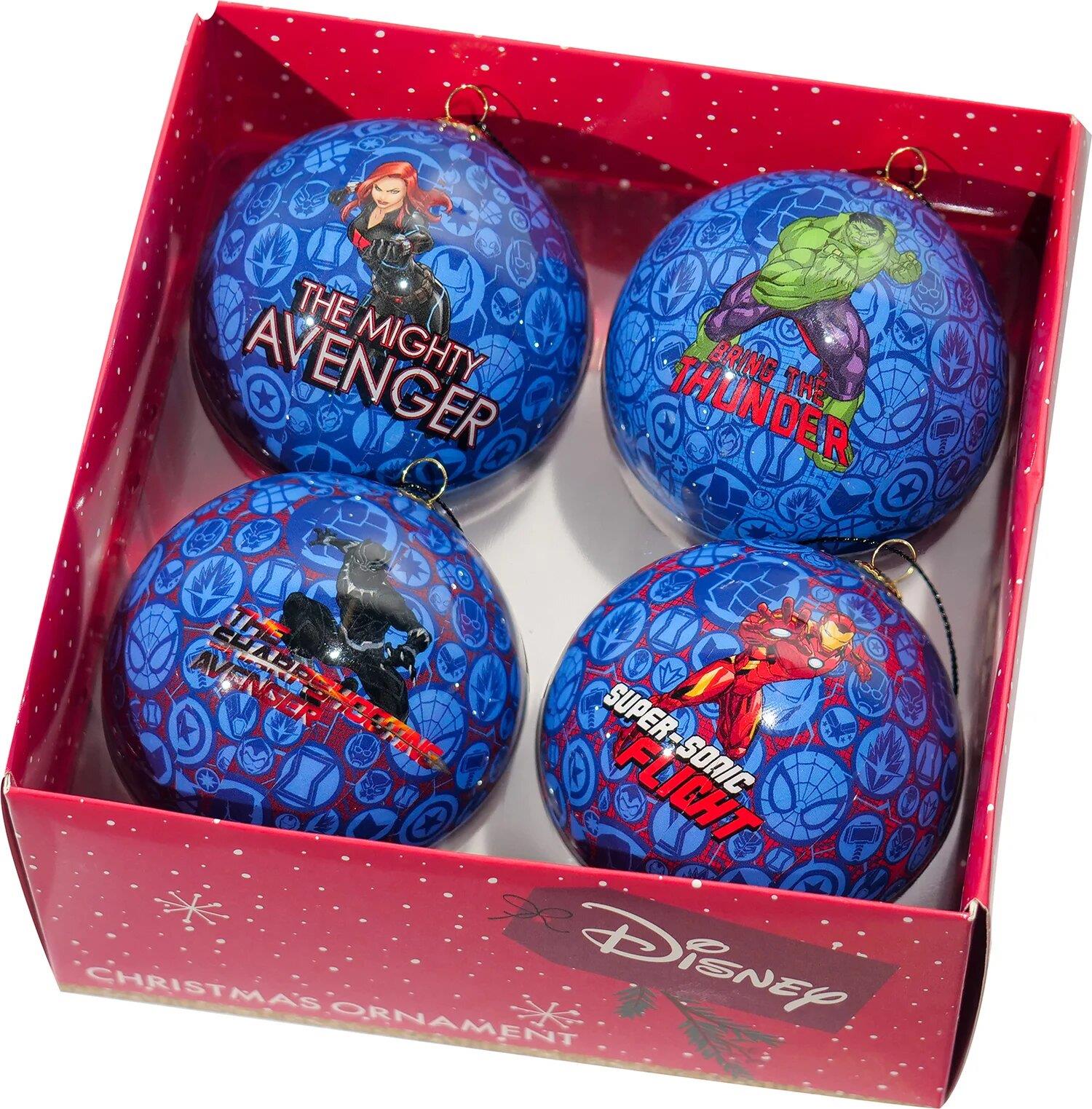 KURT ADLER Marvel SET Avengers vianočné ozdoby modré 4 ks