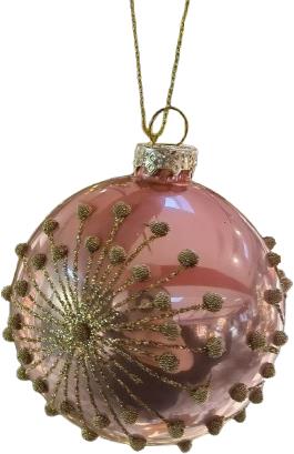 HIGHLIFE Vianočná ozdoba – Guľa ružová s lúčmi