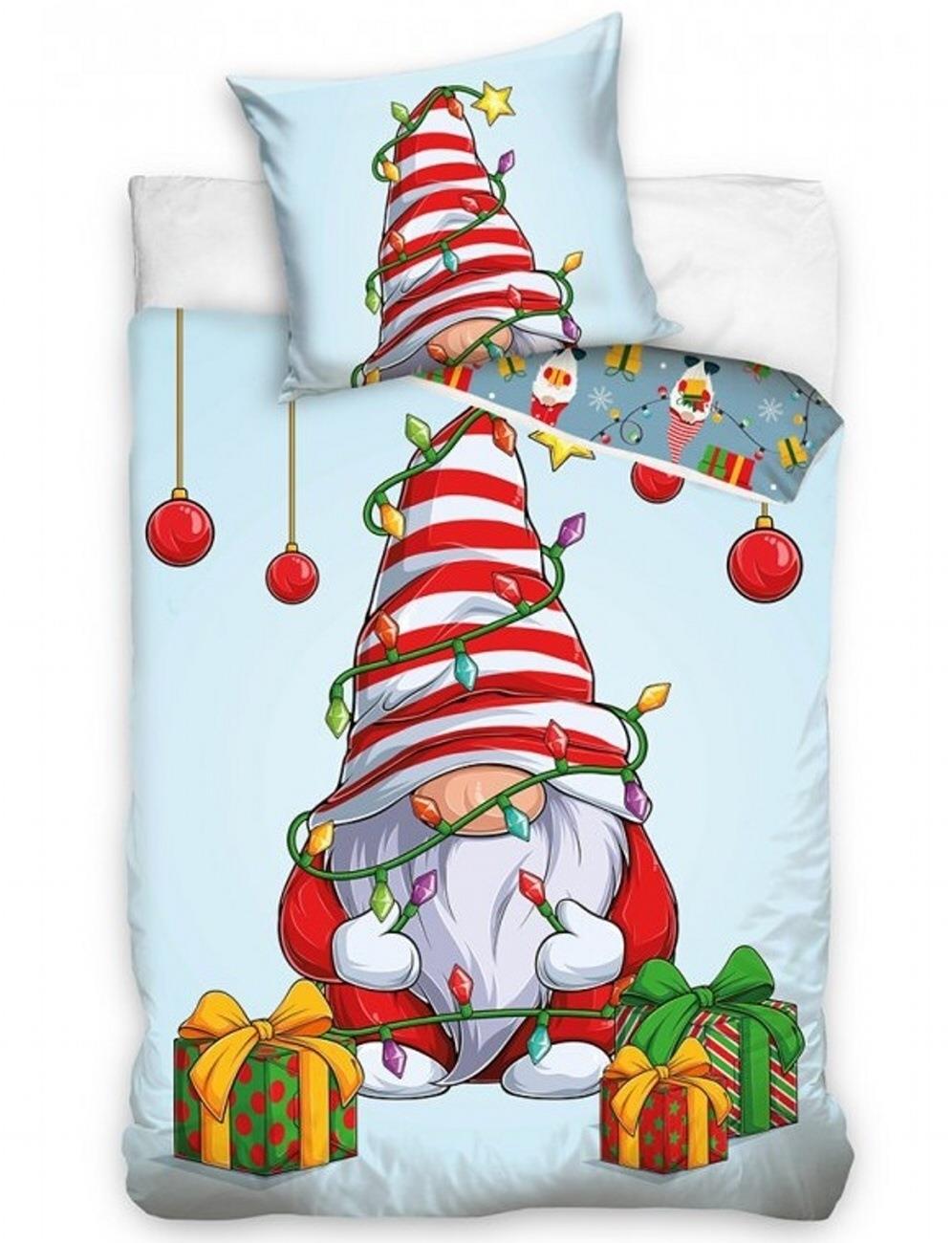 TIPTRADE Vianočné obliečky Škriatok s darčekmi 140 × 200 cm