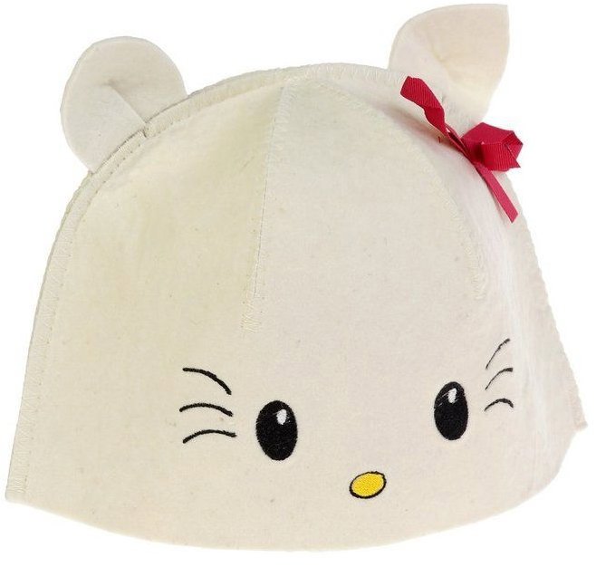 SOTRA Čiapka do sauny detská plstená Kitty, 100 % vlna Merino