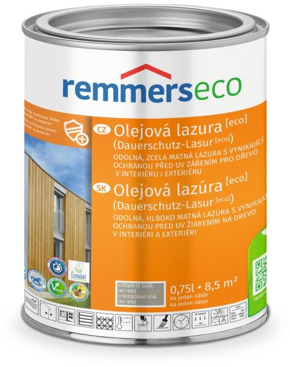 Remmers Olejová lazúra [ECO] 0,75 l Silbergrau/Striebristo sivá