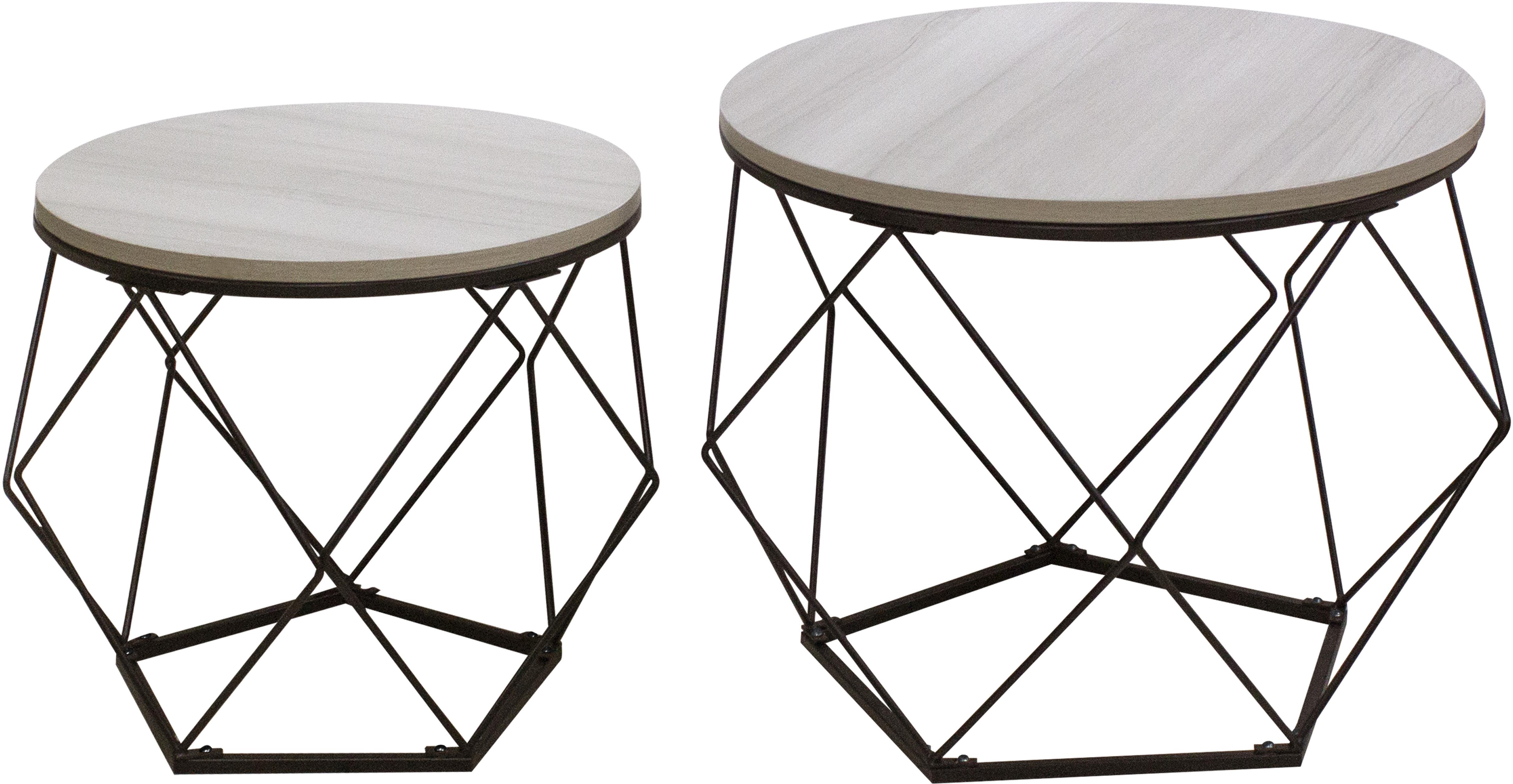 Aga Sada dvoch konferečných stolíkov, okrúhly tvar, béžové