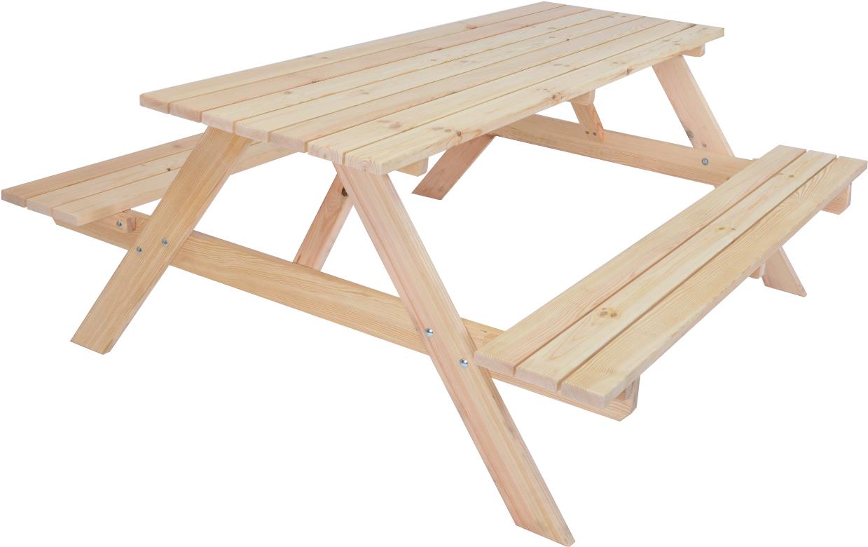 ROJAPLAST – Súprava záhradného nábytku PIKNIK, prírodná borovica - 180 cm