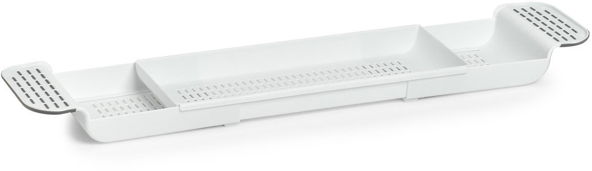 ZELLER Plastová polica na vaňu, nastaviteľná 55 – 78 cm, biela