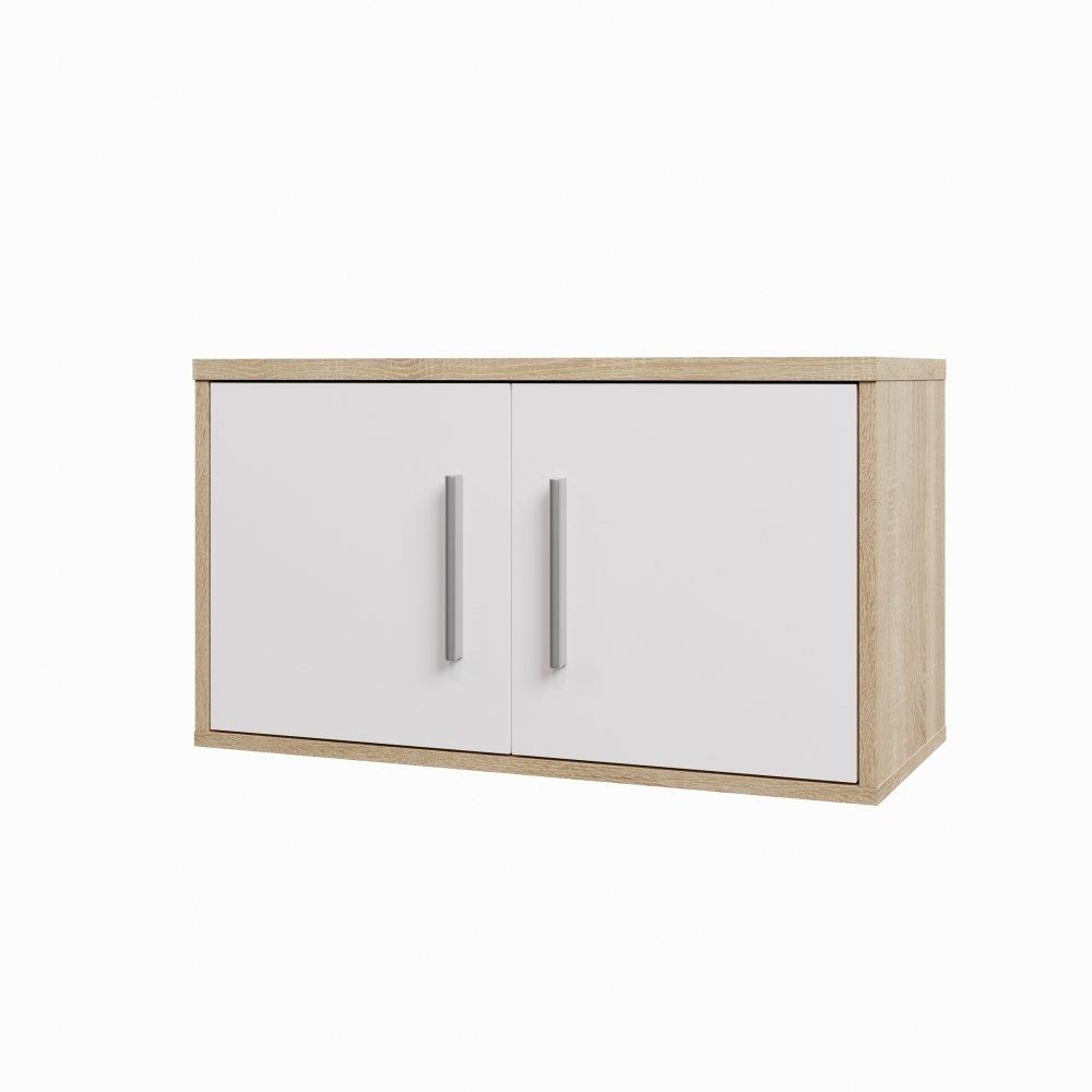 Nejlevnější nábytek Nejby Gianni Nadstavec na skriňu s dvierkami, dub sonoma/biely