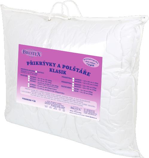 Brotex Vankúš Klasik 70 × 90 cm 900 g so zipsom, výplň Tyčinky