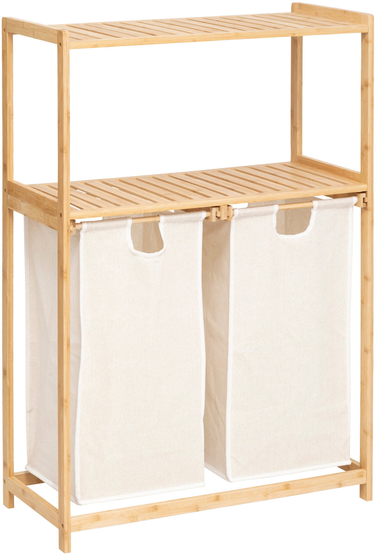 5FIVE SIMPLY SMART Bambusový regál s košom na bielizeň TIDY BOX, 72 × 33 × 109 cm