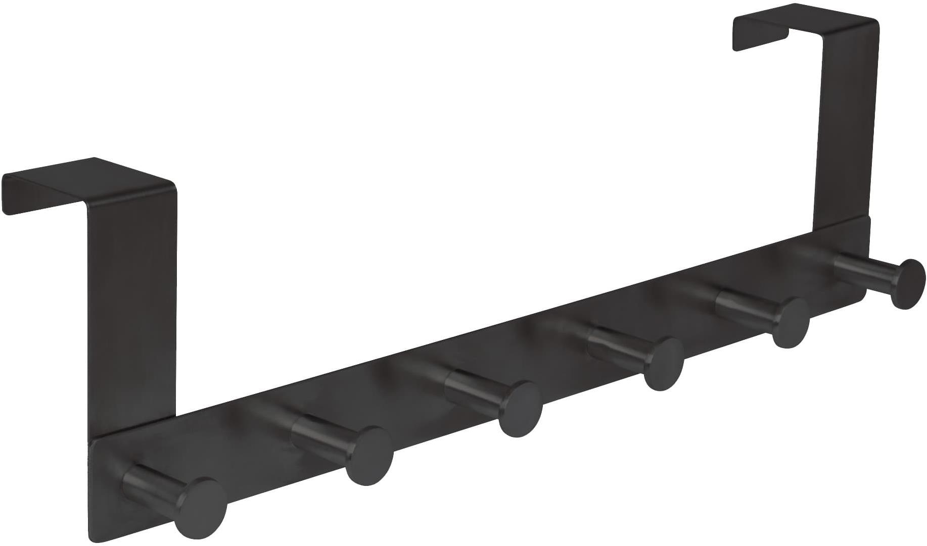 Walteco vešiak na dvere 6 háčikov, zavesenie 40 mm, matná čierna