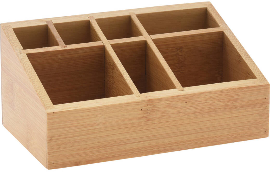 Eleganza Organizér na kosmetiku z bambusu, přírodní, 17 × 10 × 8 cm