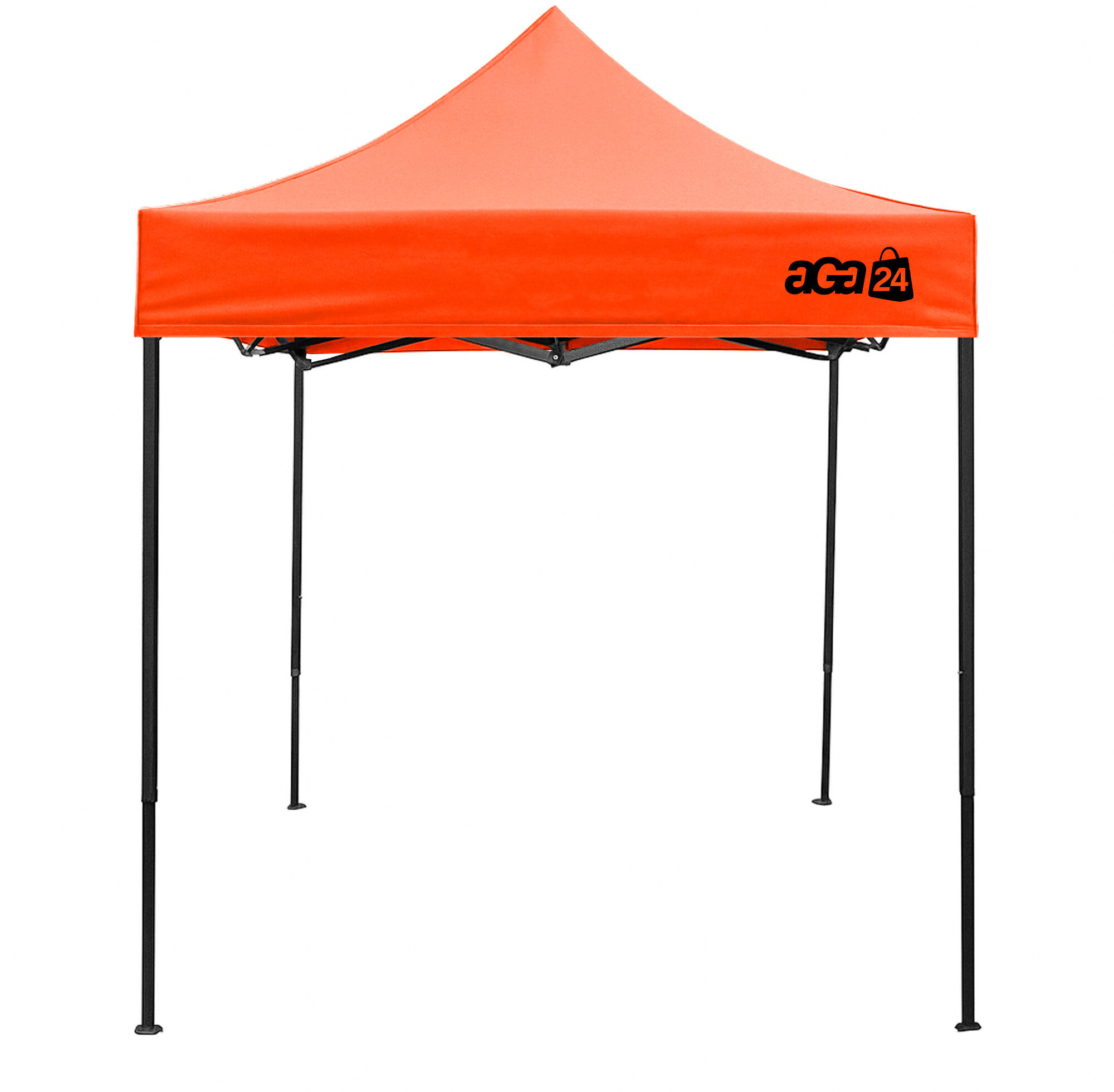 Aga – Nožnicový stánok bez bočníc, 2 × 2 m, oranžový