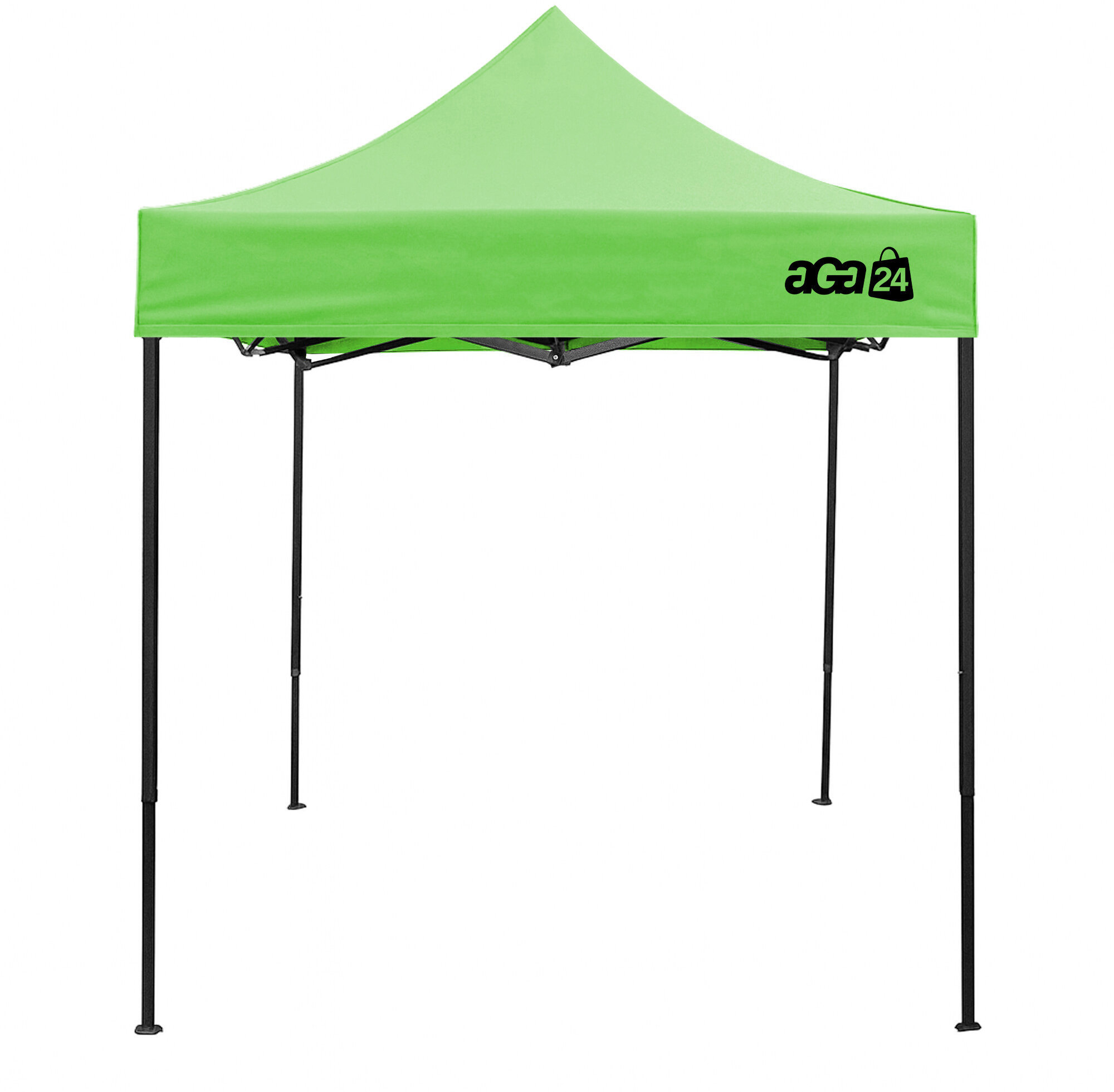 Aga – Nožnicový stánok bez bočníc, 2 × 2 m, zelený