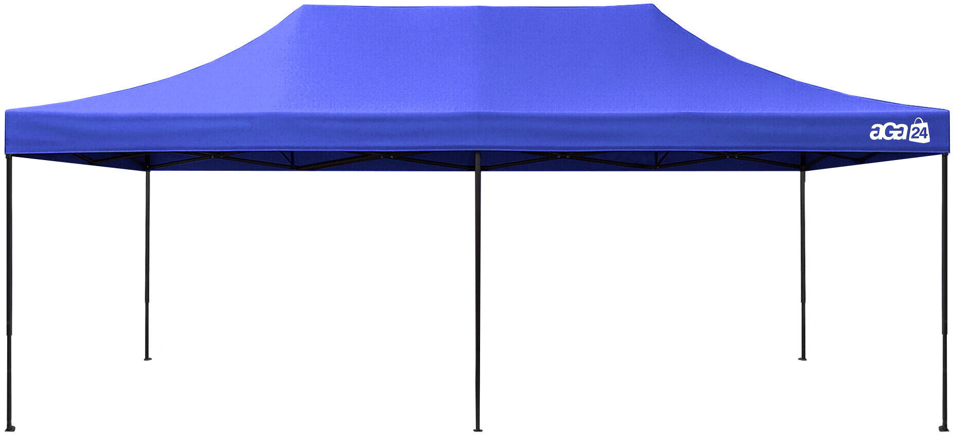 Aga – Nožnicový stánok bez bočníc, 3 × 6 m, modrý