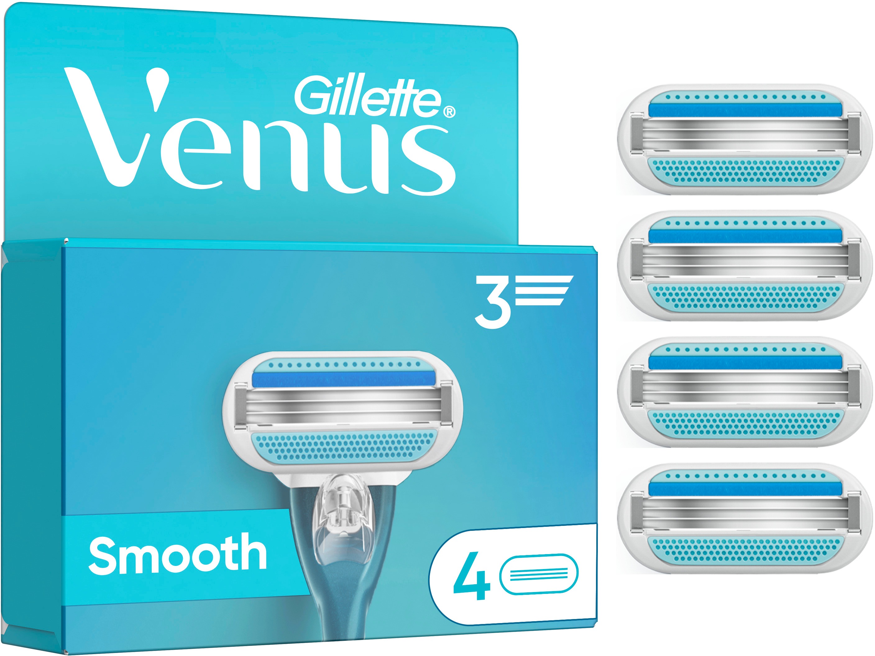 GILLETTE Venus Smooth, dámske náhradné hlavice, 4 ks