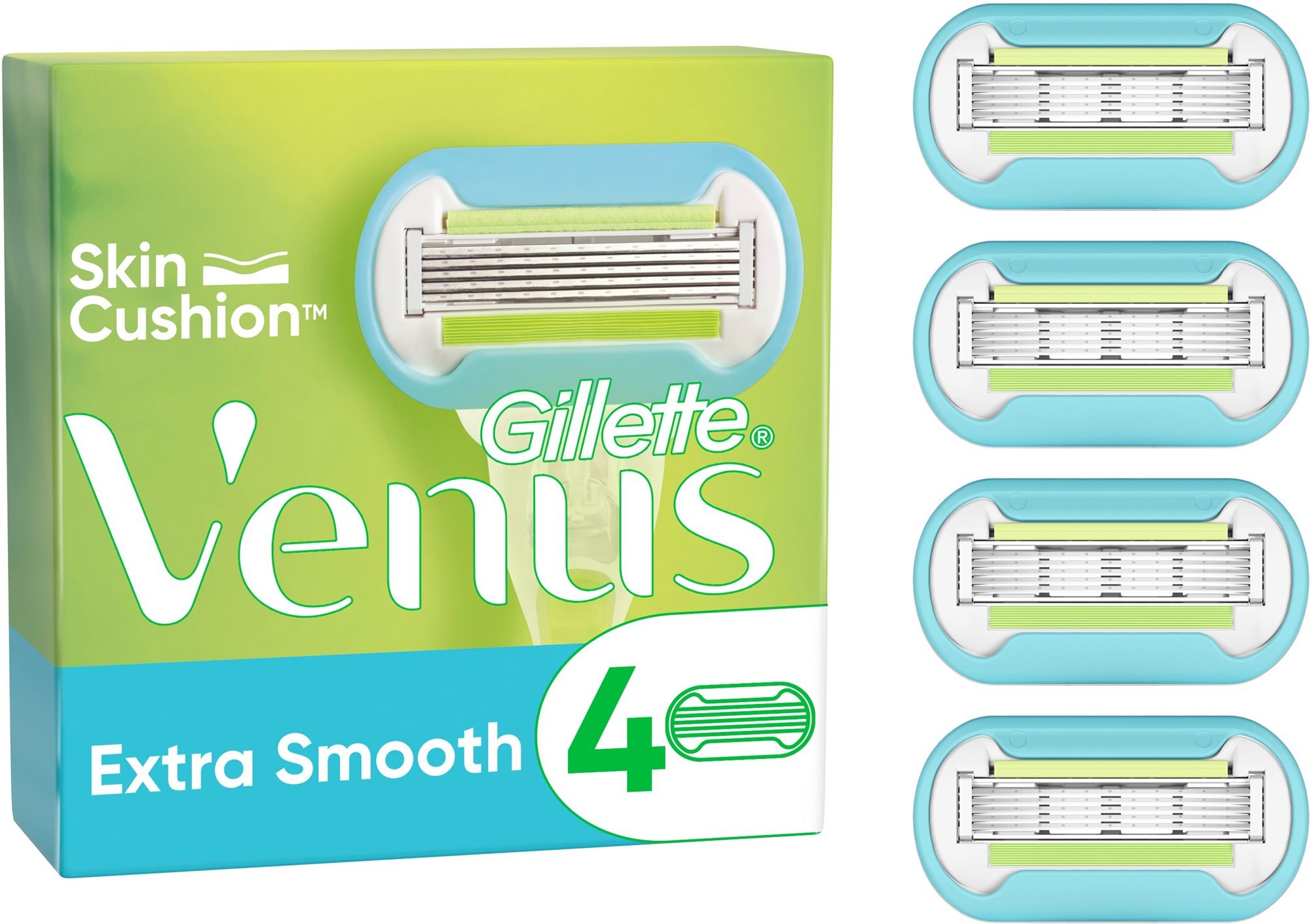 GILLETTE Venus Extra Smooth, dámske náhradné hlavice, 4 ks