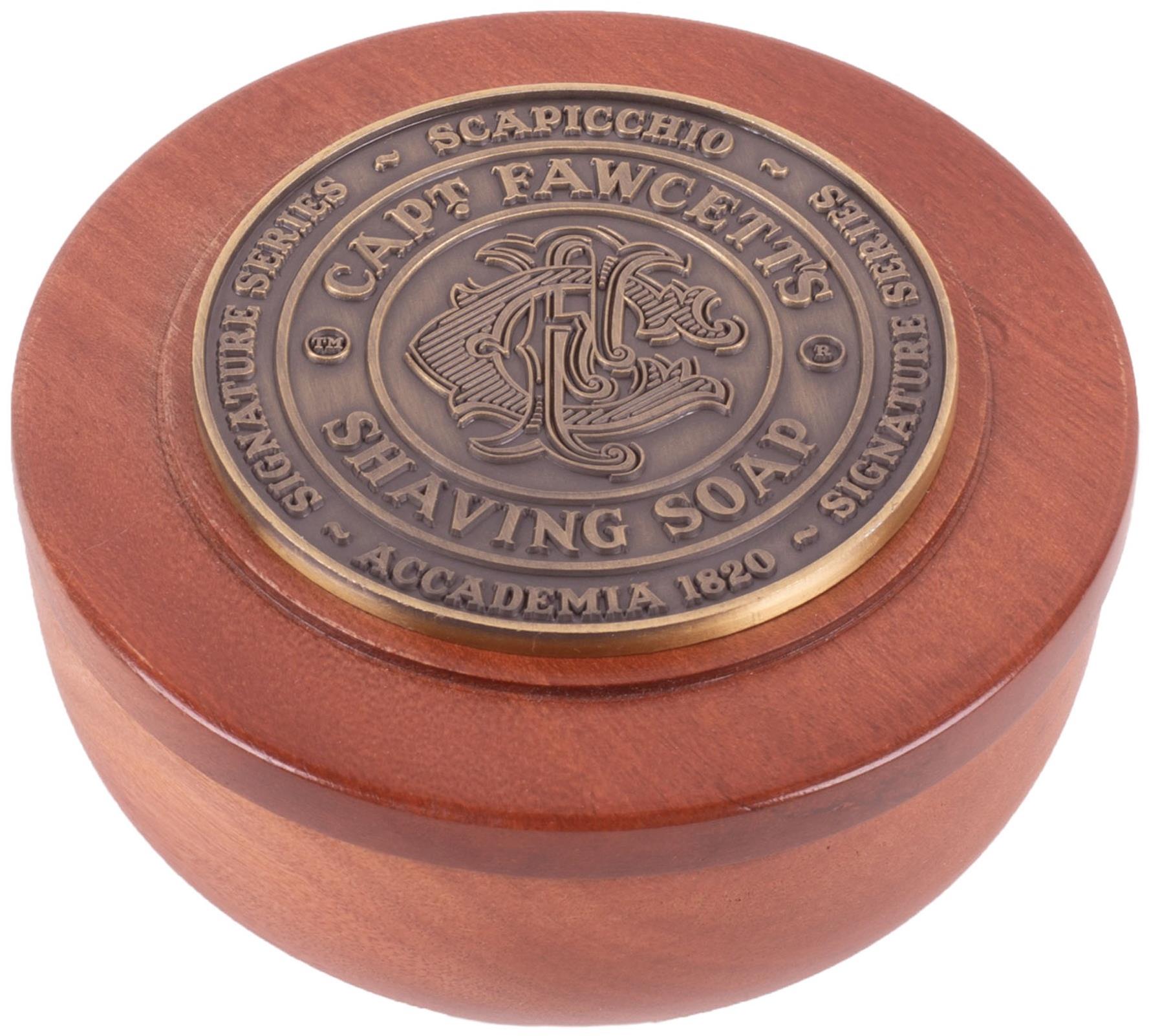 CAPTAIN FAWCETT Mydlo na holenie Scapicchio v drevenej miske 110 g