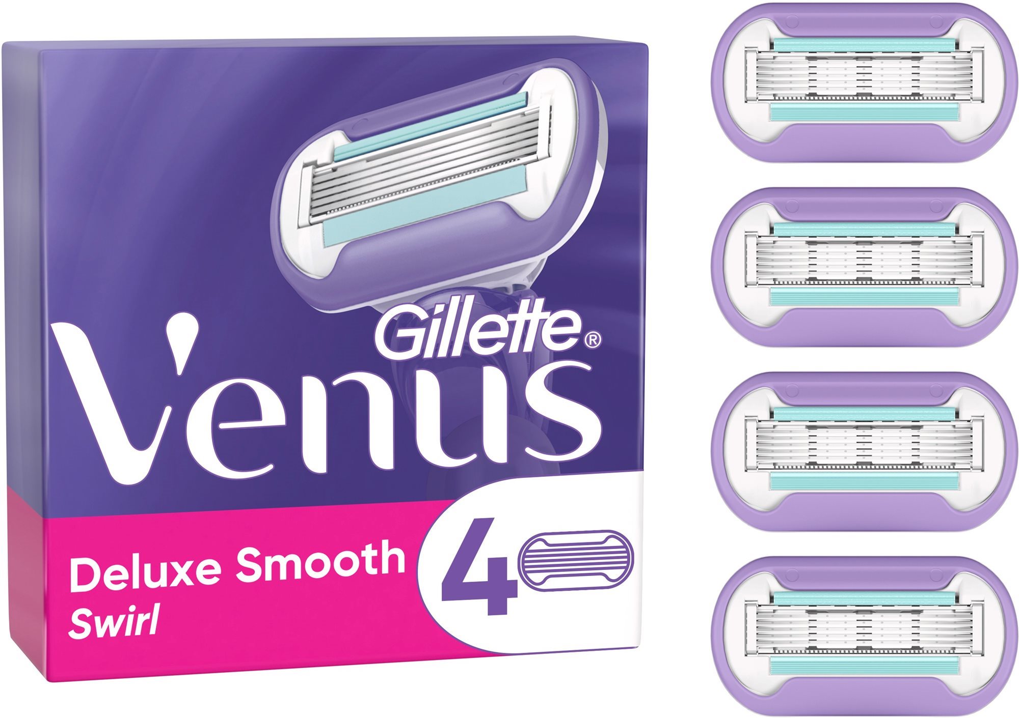 GILLETTE Venus Swirl, dámske náhradné hlavice, 4 ks