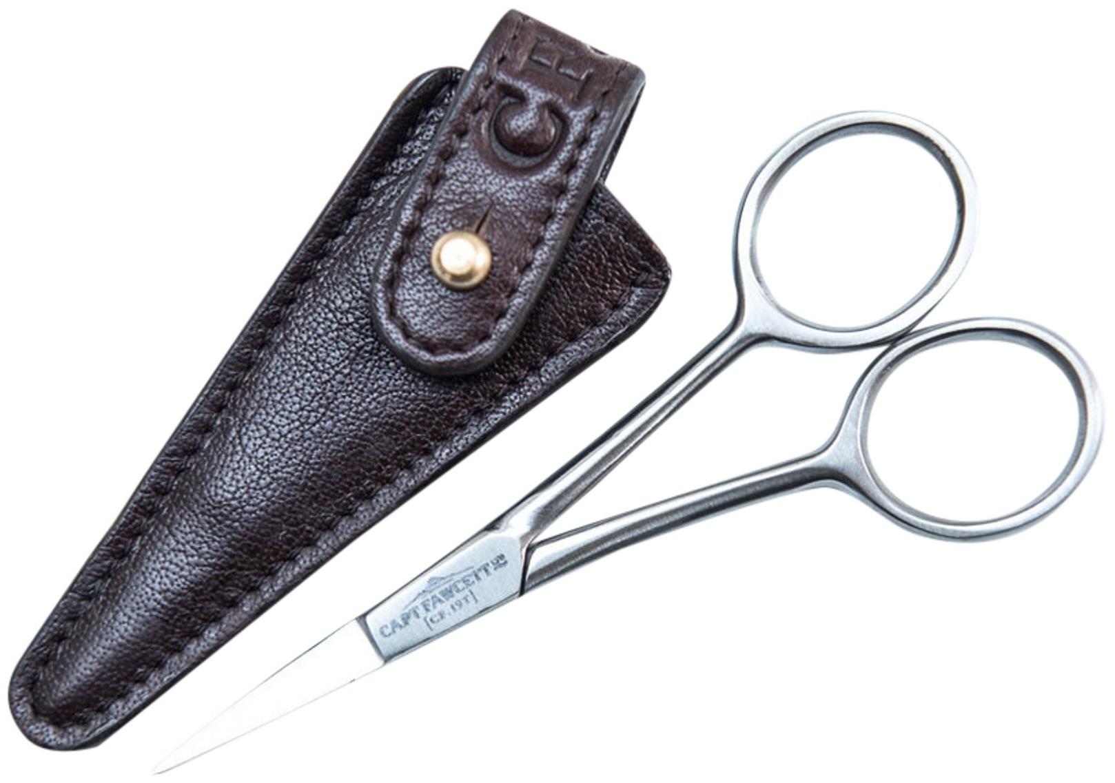 CAPTAIN FAWCETT Zastrihávacie nožnice v koženom puzdre