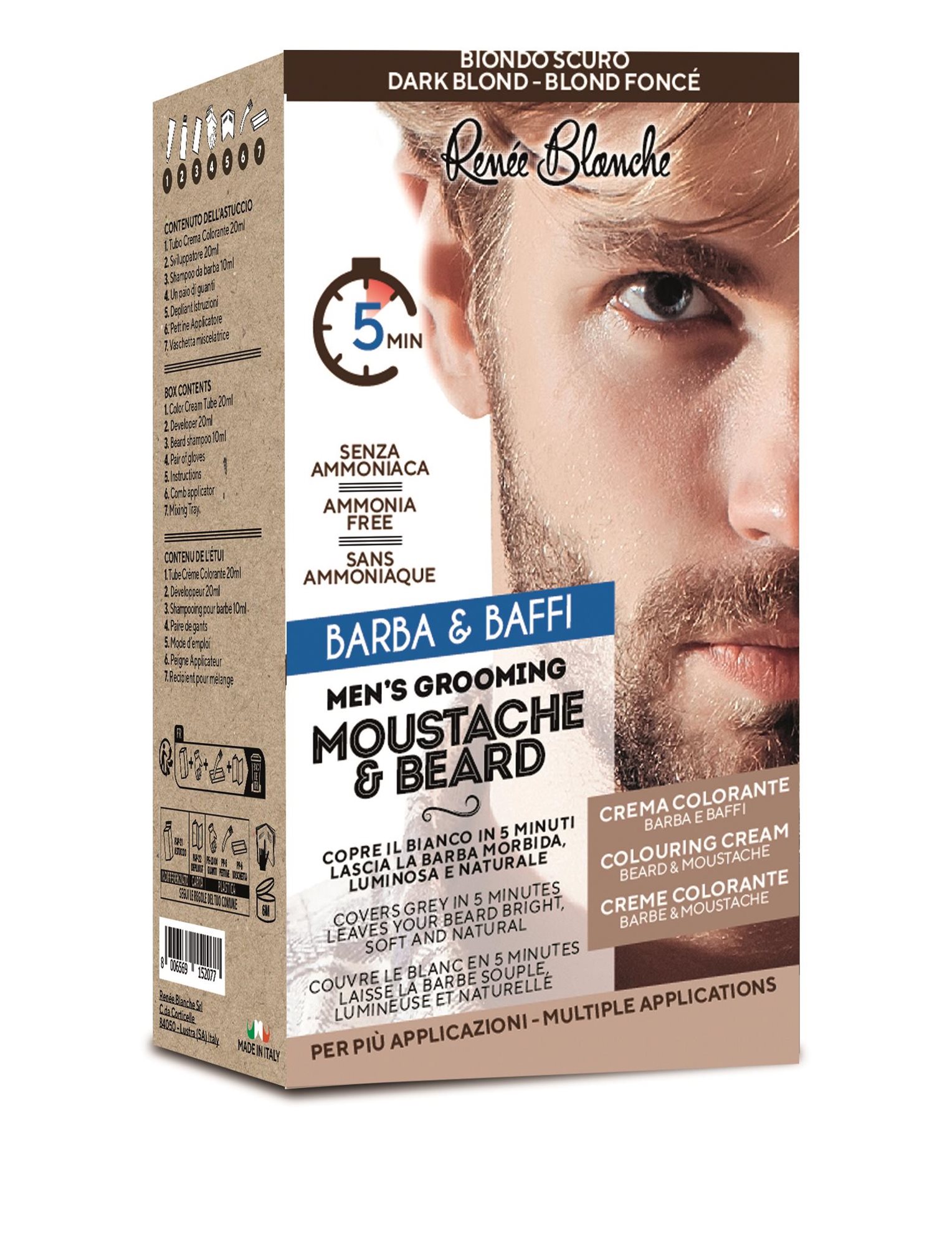 RENÉE BLANCHE Moustache & Beard 6N tmavá blond