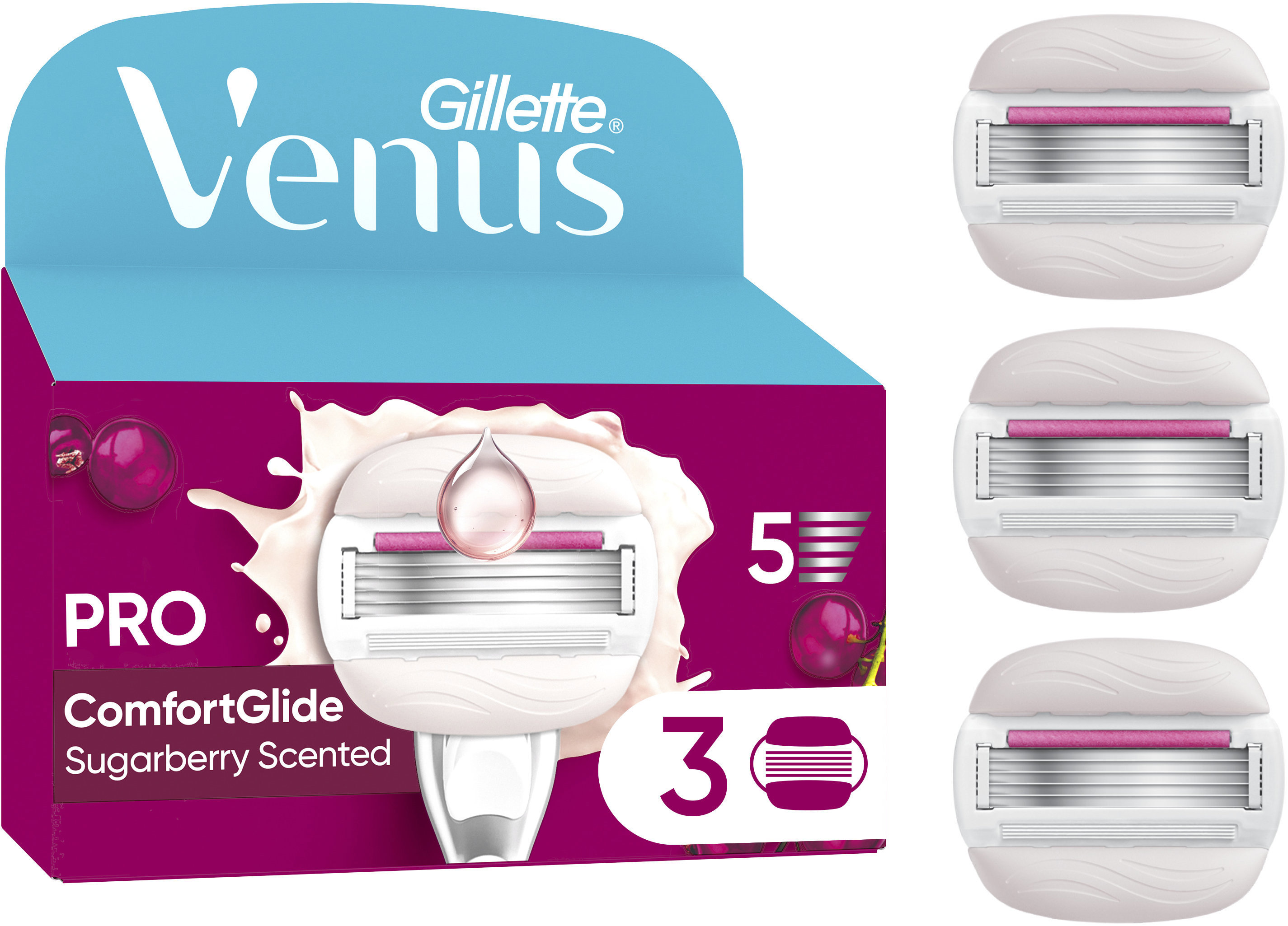 GILLETTE Venus ComfortGlide Sugarberry Scented 3 ks