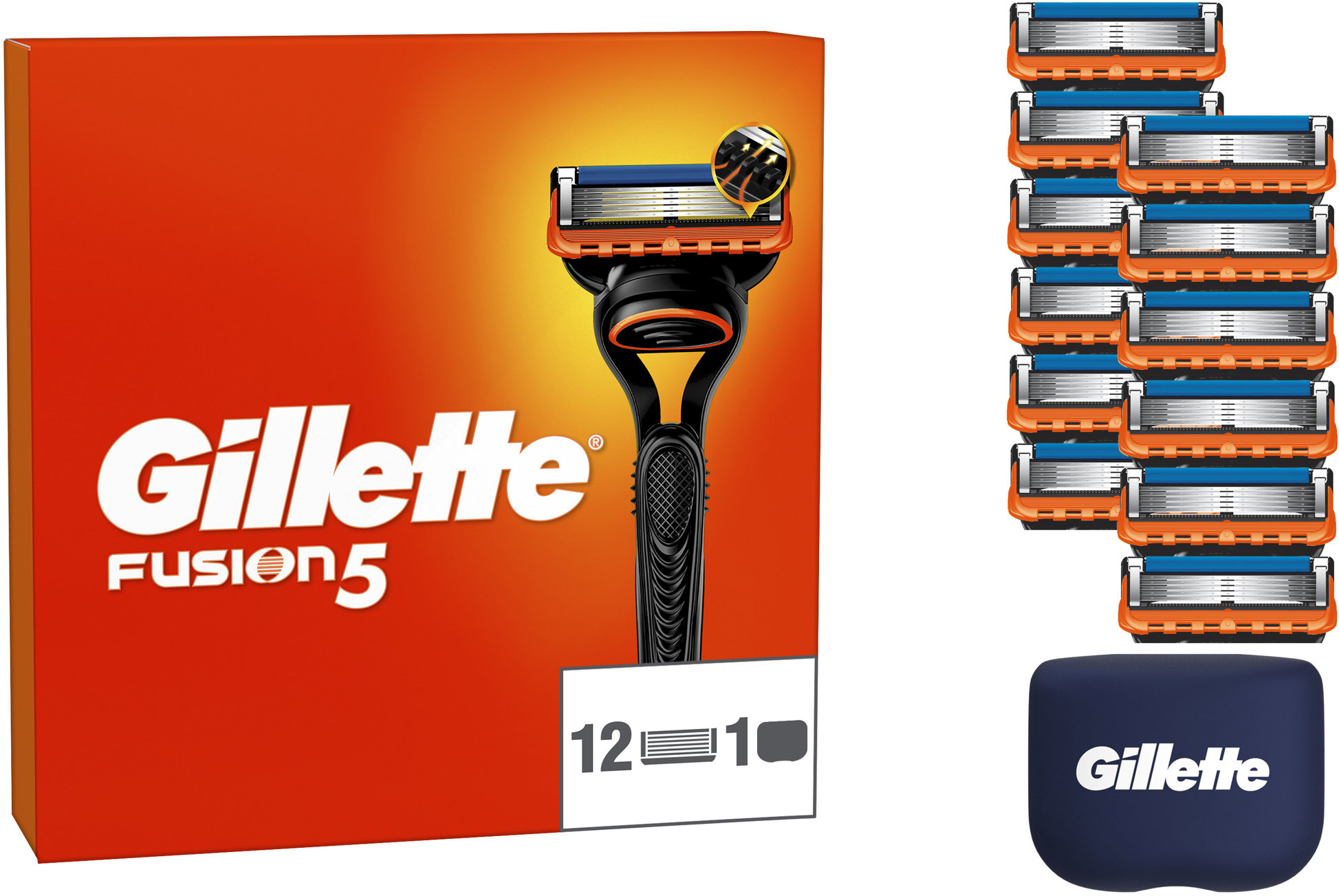 GILLETTE Fusion5 12 ks + ochranný kryt
