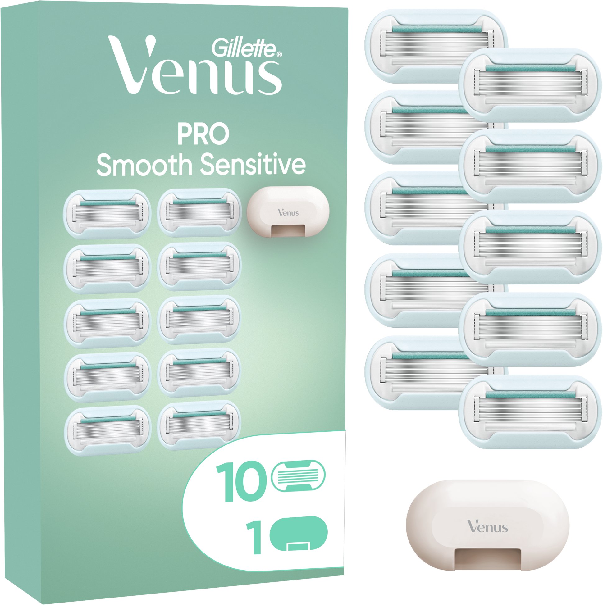 GILLETTE Venus Pro Smooth Sensitive 10 ks + kryt na žiletku