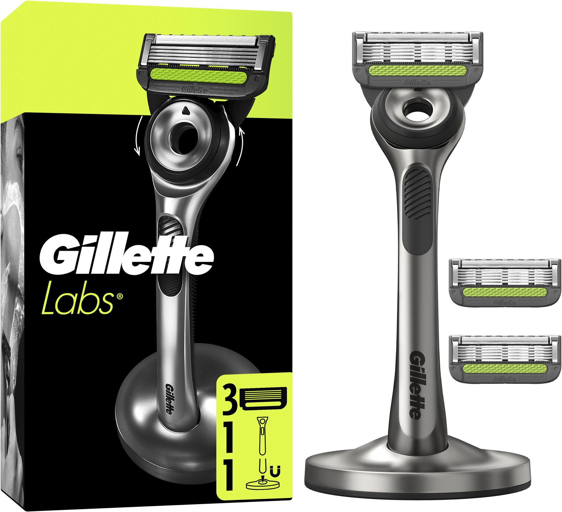 GILLETTE Labs + hlavica 3 ks a magnetický stojan