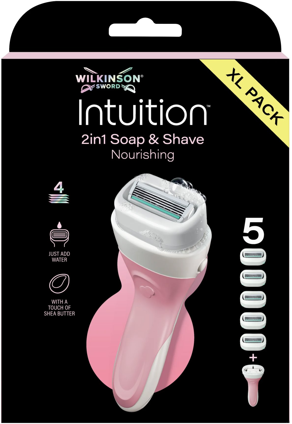 WILKINSON Intuition 2 in 1 Soap and Shave Nourishing XL Pack + 5 ks