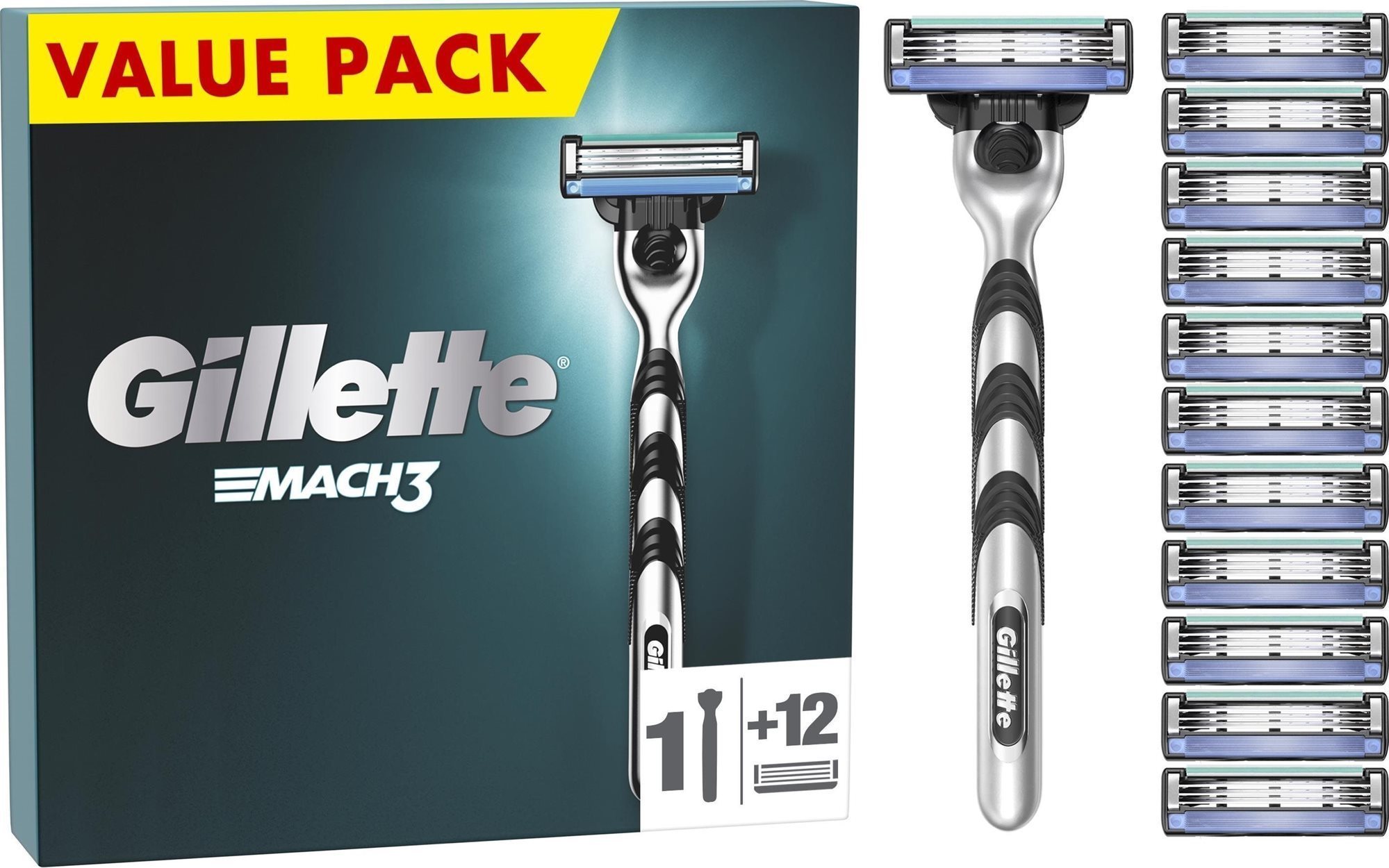 GILLETTE Mach3 + hlavica 12 ks