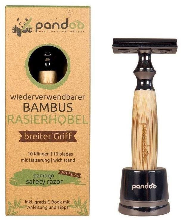 PANDOO Bambusový holiaci strojček široká rukoväť + žiletky 10 ks
